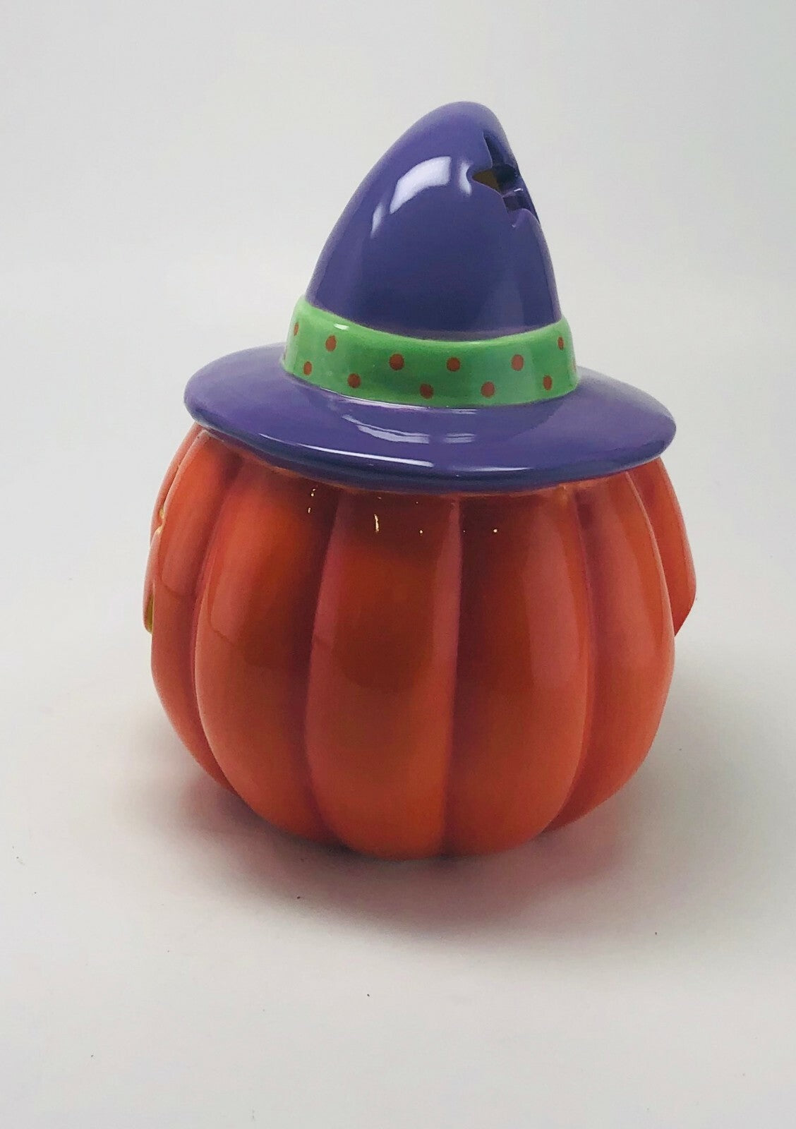 Hallmark Halloween Scented Candle 3D Pumpkin Head with Hat 6.5”H
