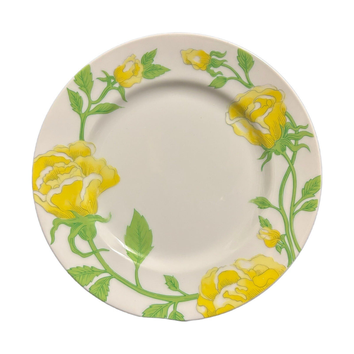 Fitz & Floyd Yellow Rose 5-Salad Plates Ceramic Dessert Appetizer Dinnerware