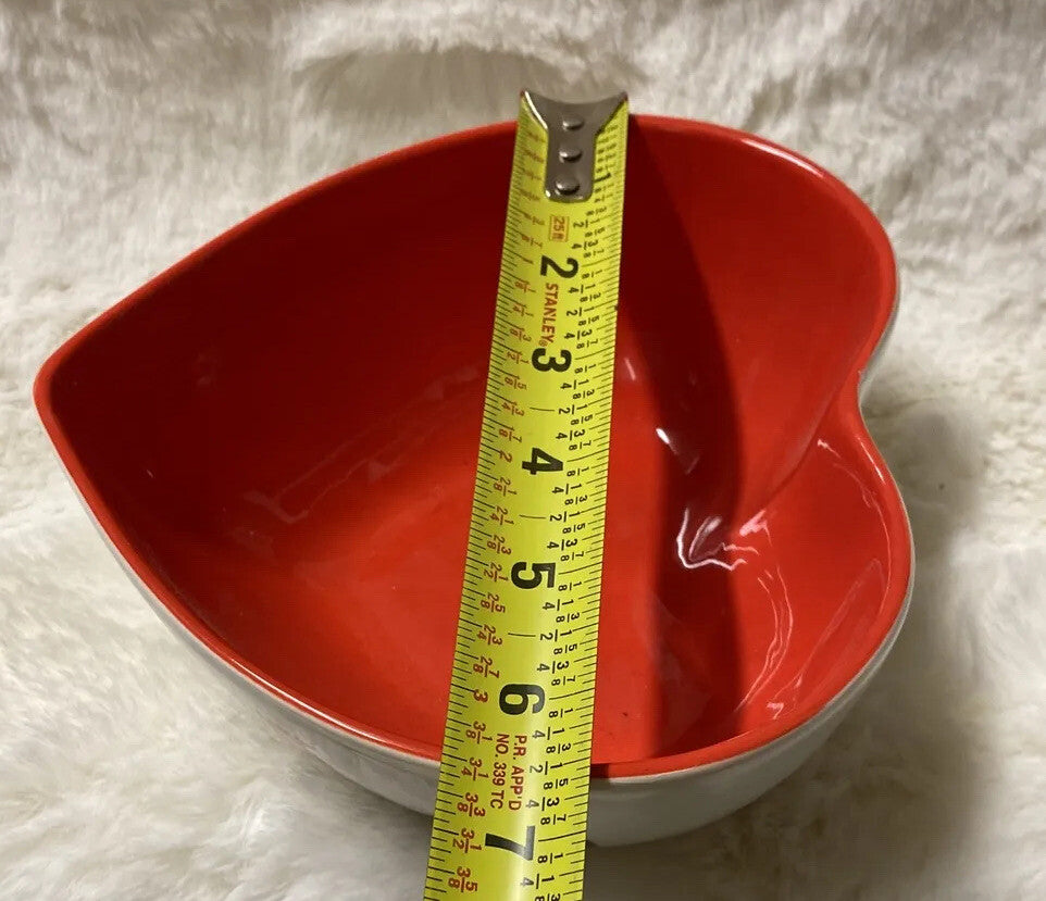 Rare Imported Coastline Imports COUNTRY ROOSTER Heart Shaped Earthenware Bowl