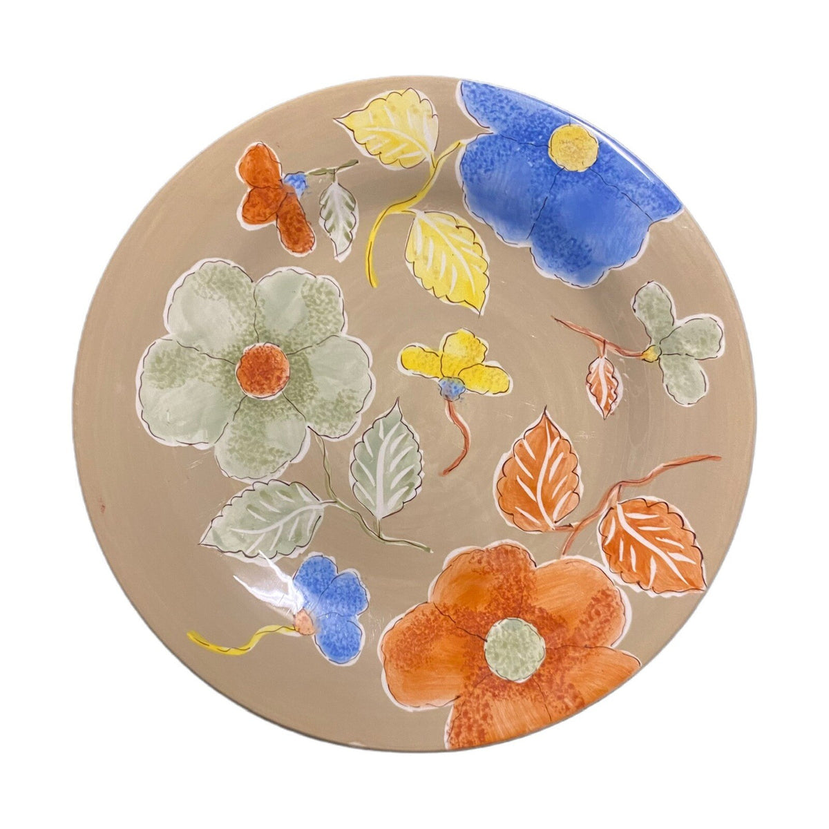 Laurie Gates LES FLEUR 4-Salad Plates Gourmet Home Accent Ceramic Floral Dish
