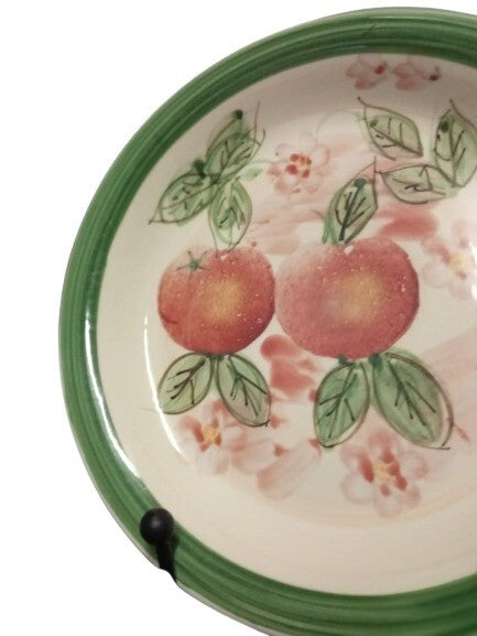 Gibson Designs Peach Duo Set of 6 Dinner Plates 10.5” Ceramic Fruit Floral