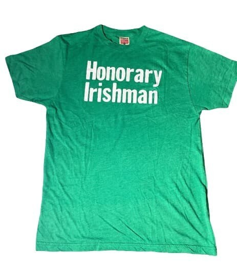Homage T-Shirt Honorary Irishman  Men Top Green LG. Crew Neck