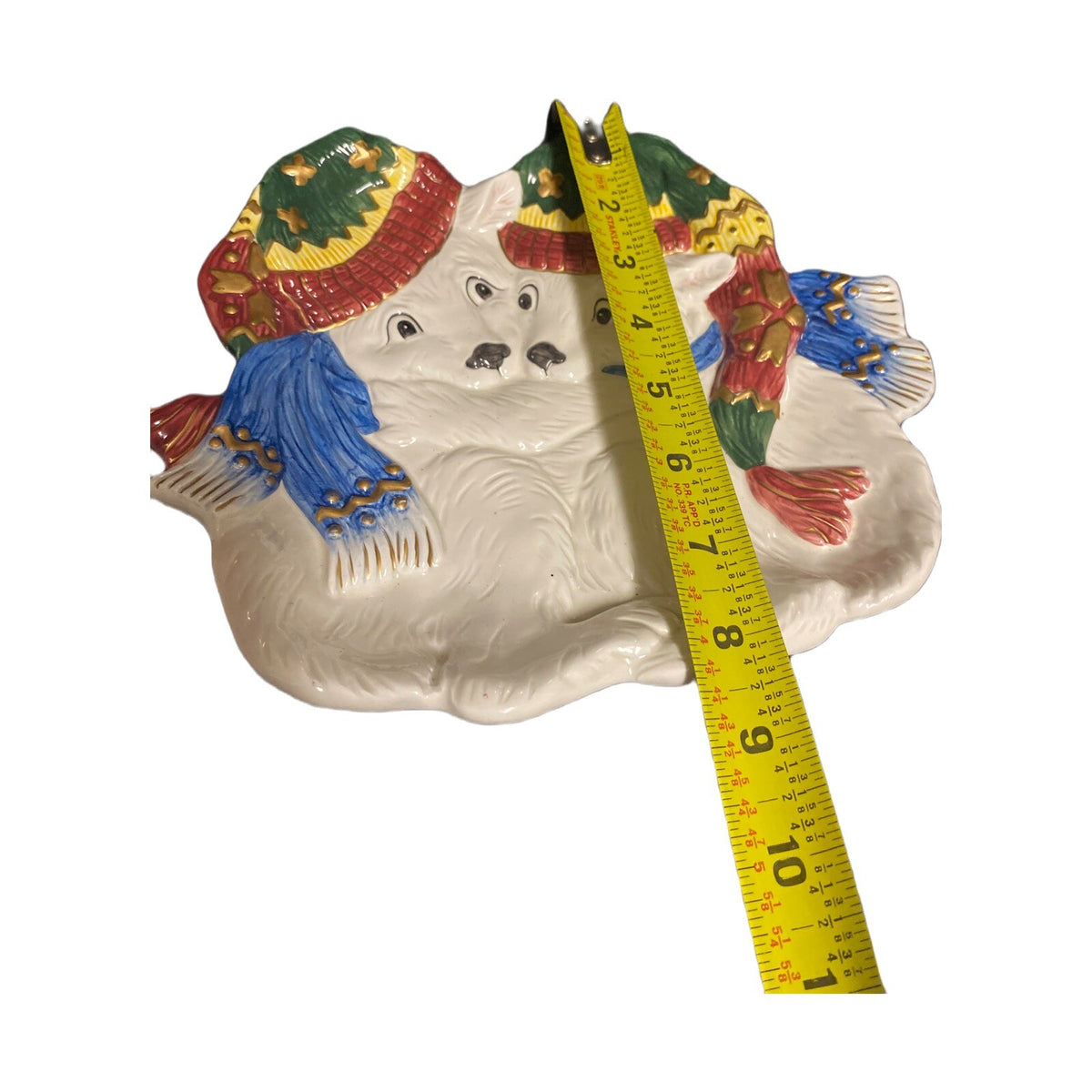 Fitz and Floyd Christmas Polar Bears Candy Canape Holiday Decorative Winter Dish