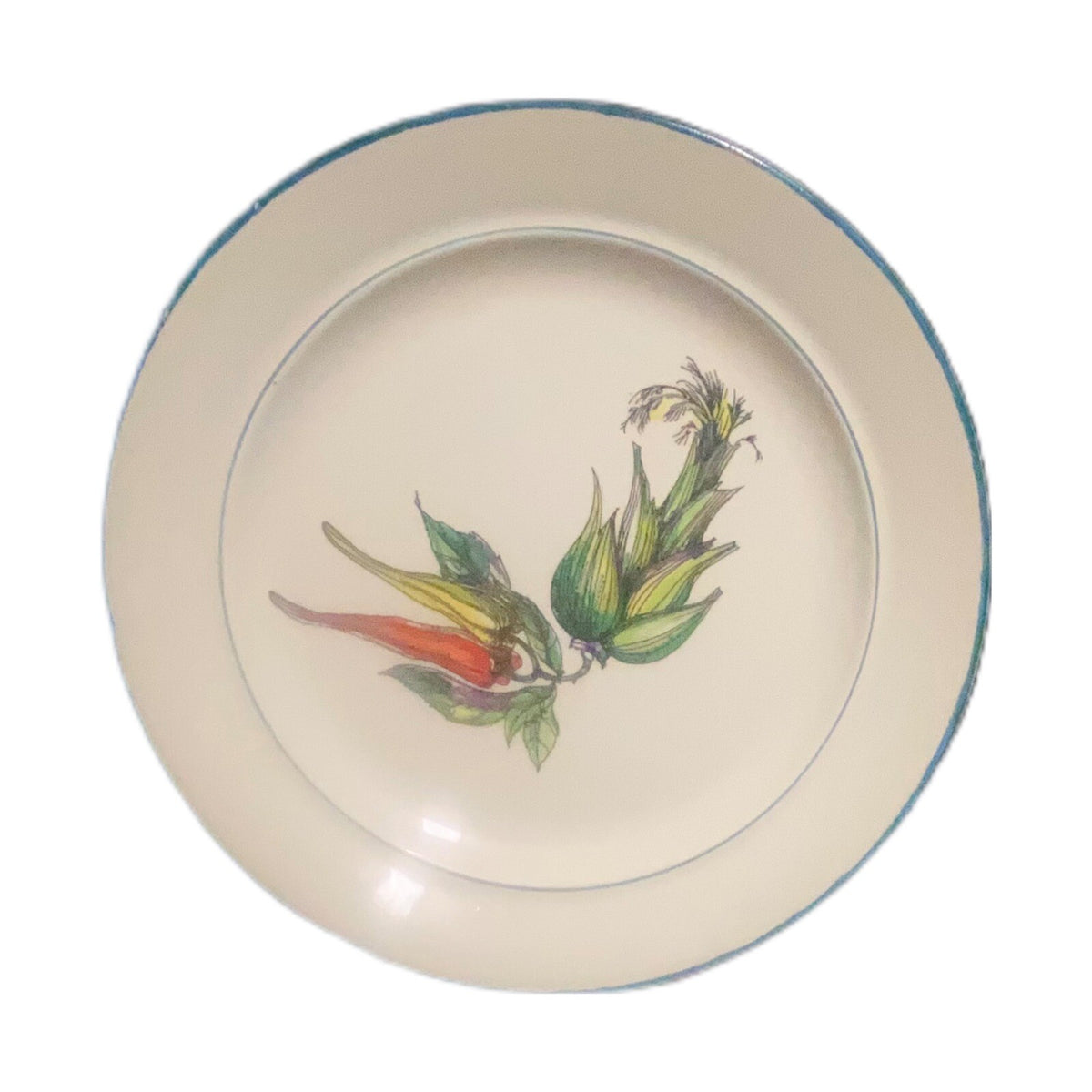 France 3-Salad Plates FAIENCE DE SAINT AMAND Bell Peppers-Hot Peppers-Scallions