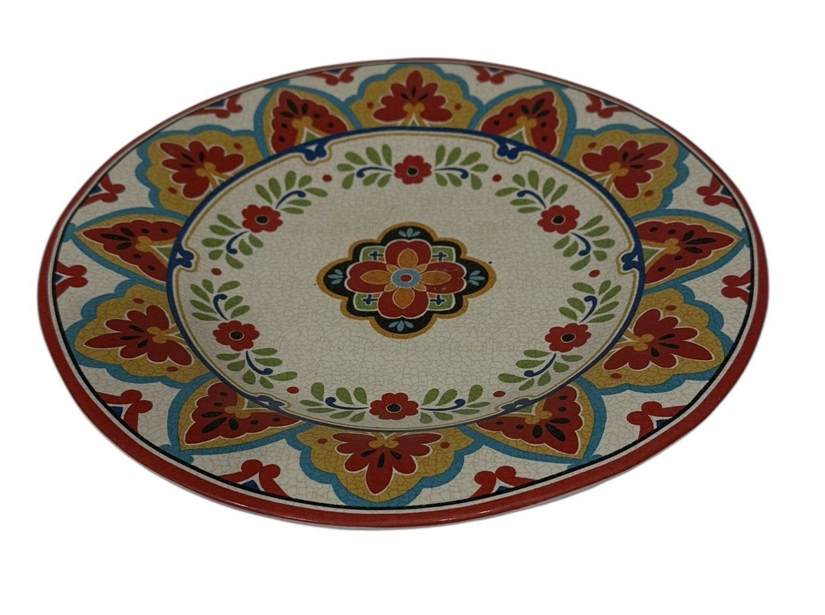 222 Fifth El Centro 12.5” D Serving Platter Mexican Style Ceramic