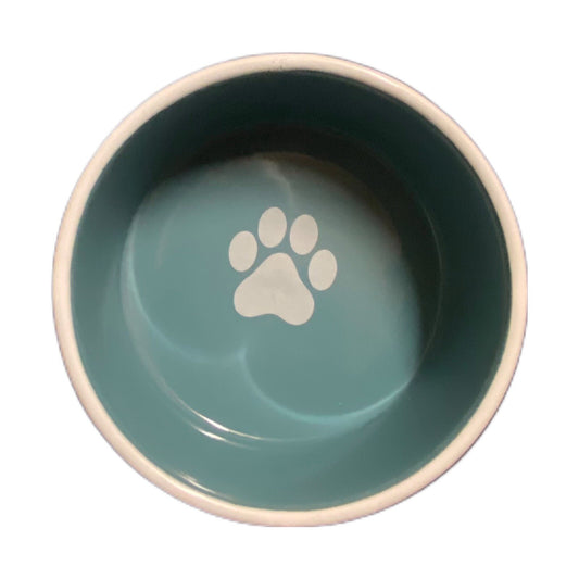 PetRageous Designs Pet Bowl Handcrafted Stoneware Cat Dog Food Water Dish Blue
