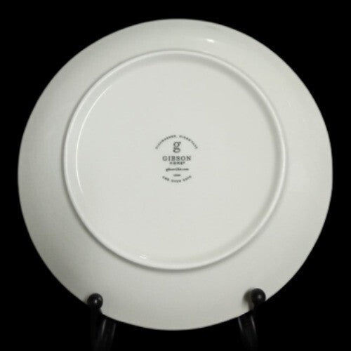 Gibson Designs BASIC LIVING III BLACK 4-Salad Plates 7 1/8” D Black Band