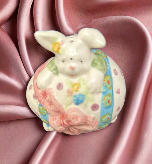 Easter Bunny Salt Shaker — Hand-Painted Ceramic, Spring Decor (Vintage)