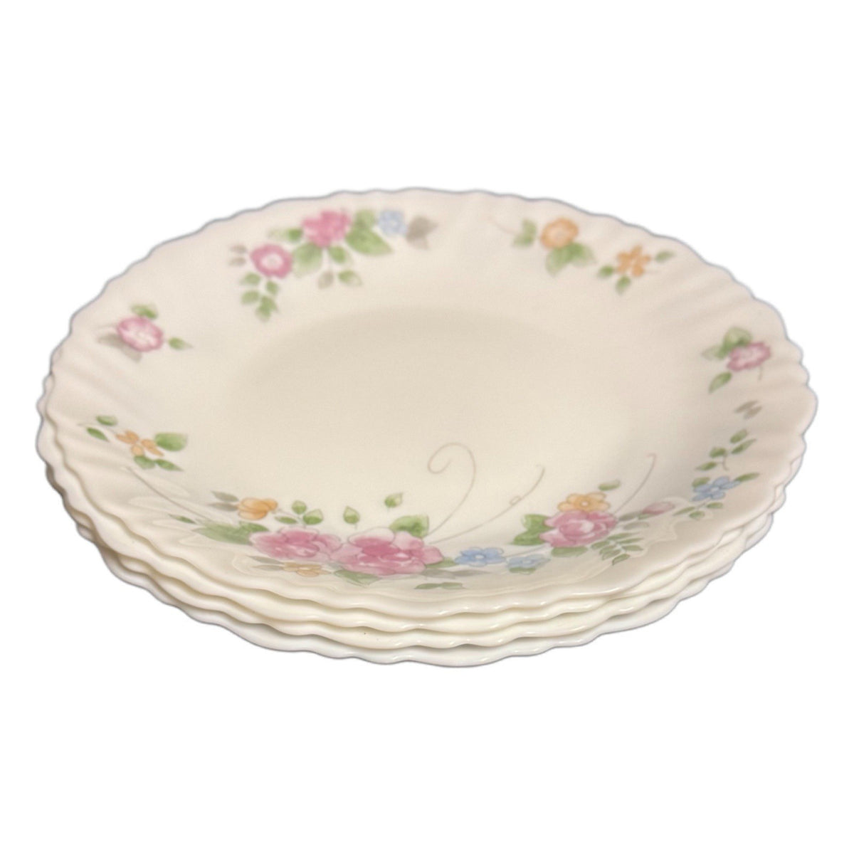 Arcopal France Rosalie 7” Salad Dessert Plates Set of 4 Pink Floral Vintage