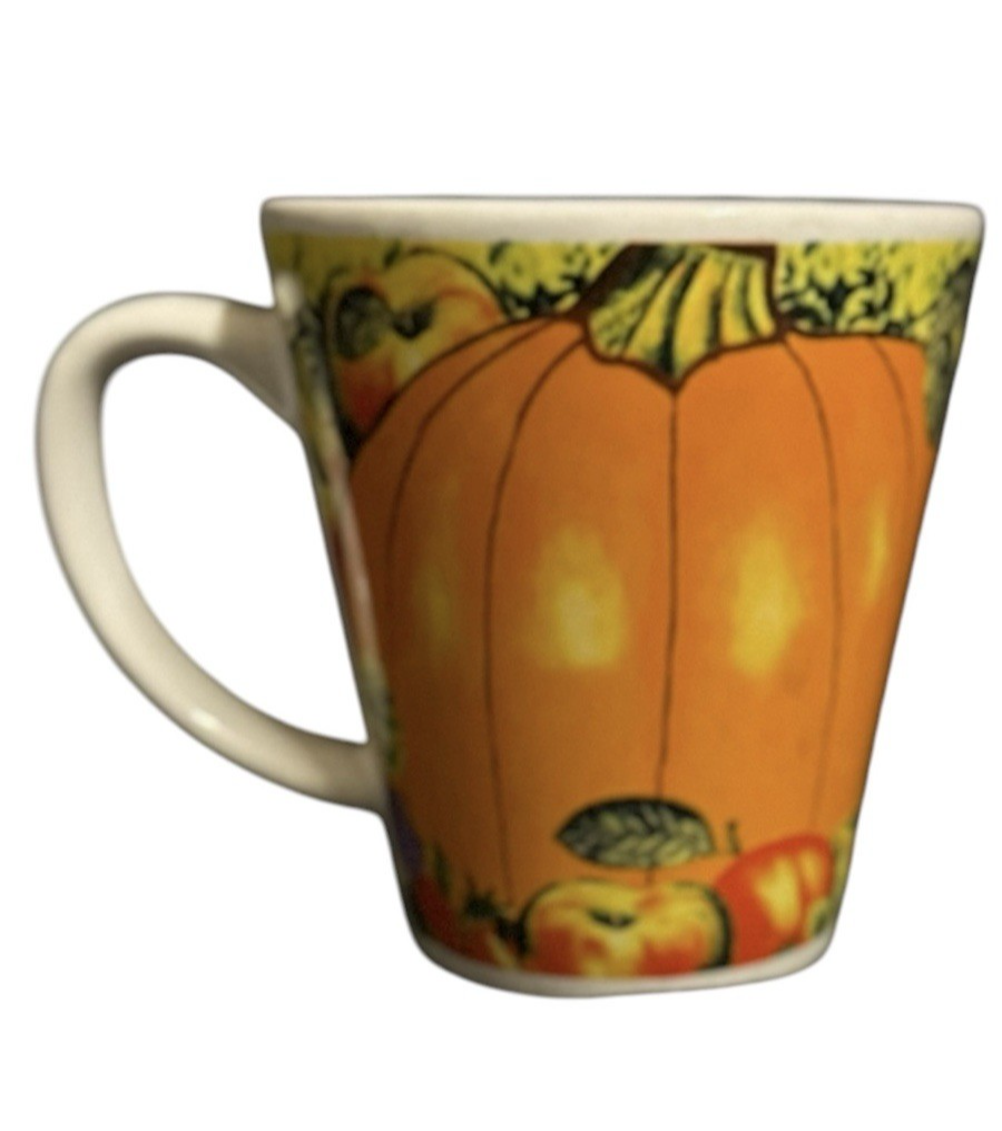Trisa Pumpkin Apple Fall Coffee Mug Set of 2 Harvest Halloween