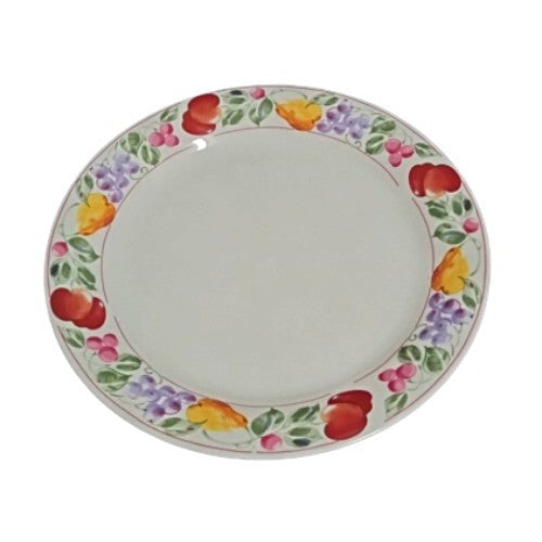 Gibson Designs COUNTRY ORCHARD Dinner Plate 9 ¾” D Fruit Rim