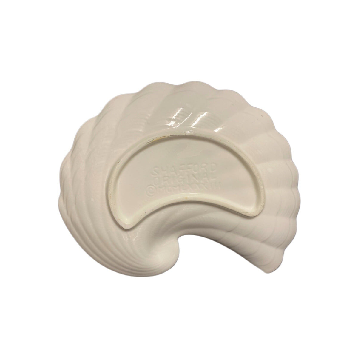 Vintage SHAFFORD Original 4-White Seashell Shaped Dish Plates Ceramic Trinket