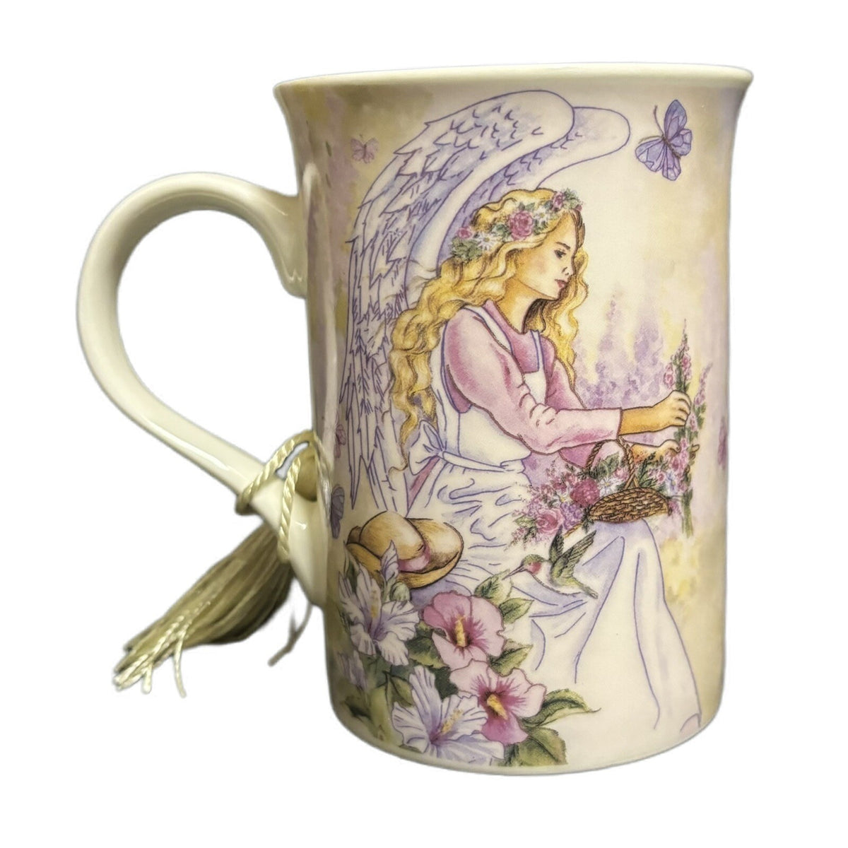 Angel Star Mug Porcelain Coffee Tea Flowers Butterflies Cup 2013 Designed in USA