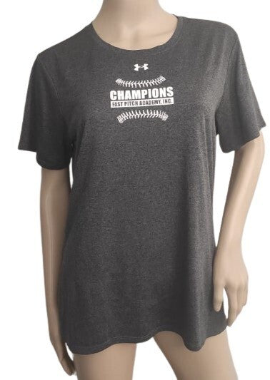Champions T-SHIRT Fast Picth Academy by Under Armour Gray Top LG.