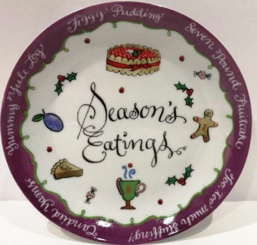 JILL SEALE 4 Dessert Plates Season's Eatings Collection Boston Warehouse 2004