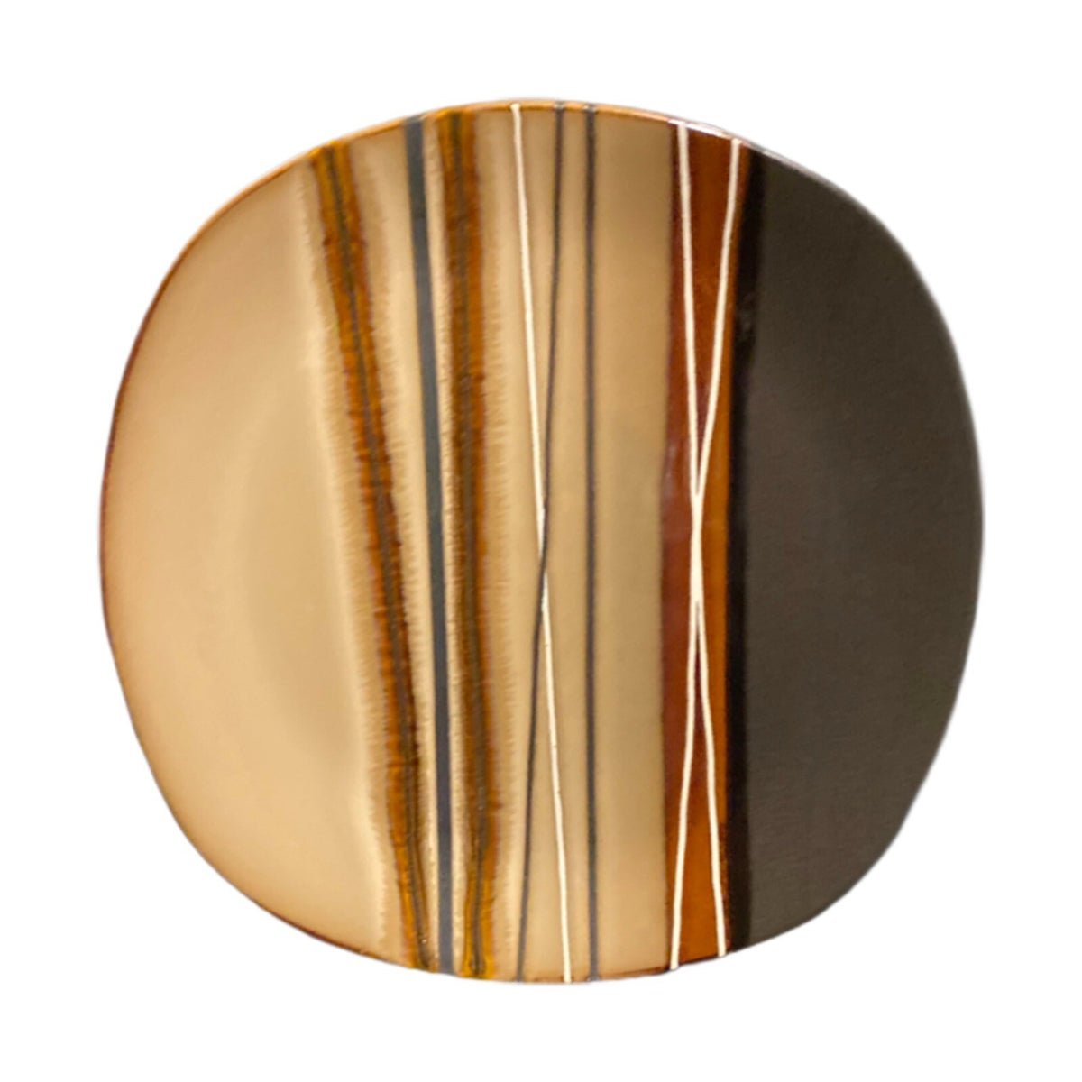 Home Trends BAZAAR BROWN 5-Dinner Plates Square 10 3/4" D Stripes Stoneware