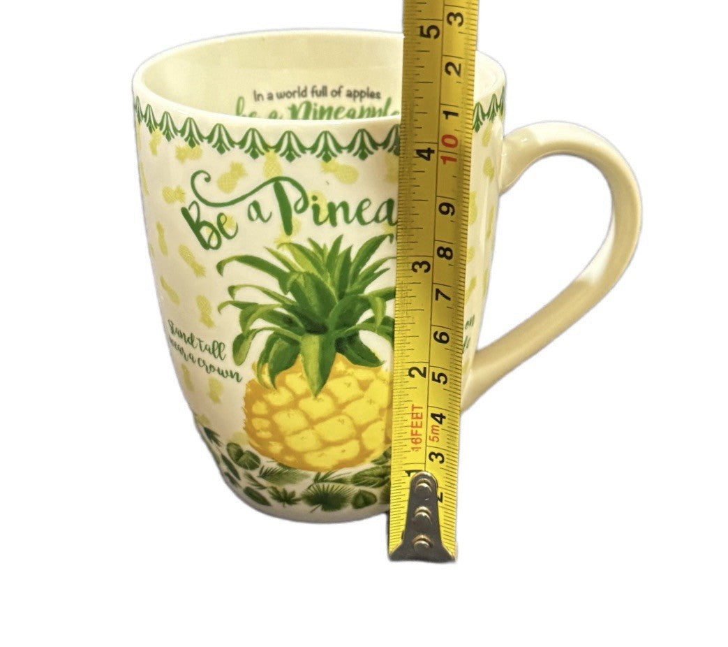 Unique Divinity Pineapple Mug – Be a Pineapple Quote – Tropical Ceramic Cup