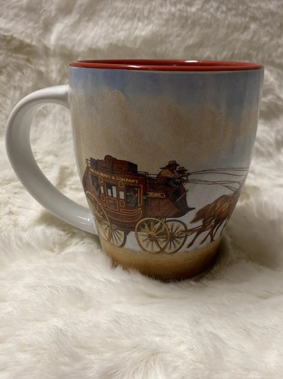 Wells Fargo Bank Stagecoach Coffee Cup John Rush Art 12 oz. Promo Ceramic Mug