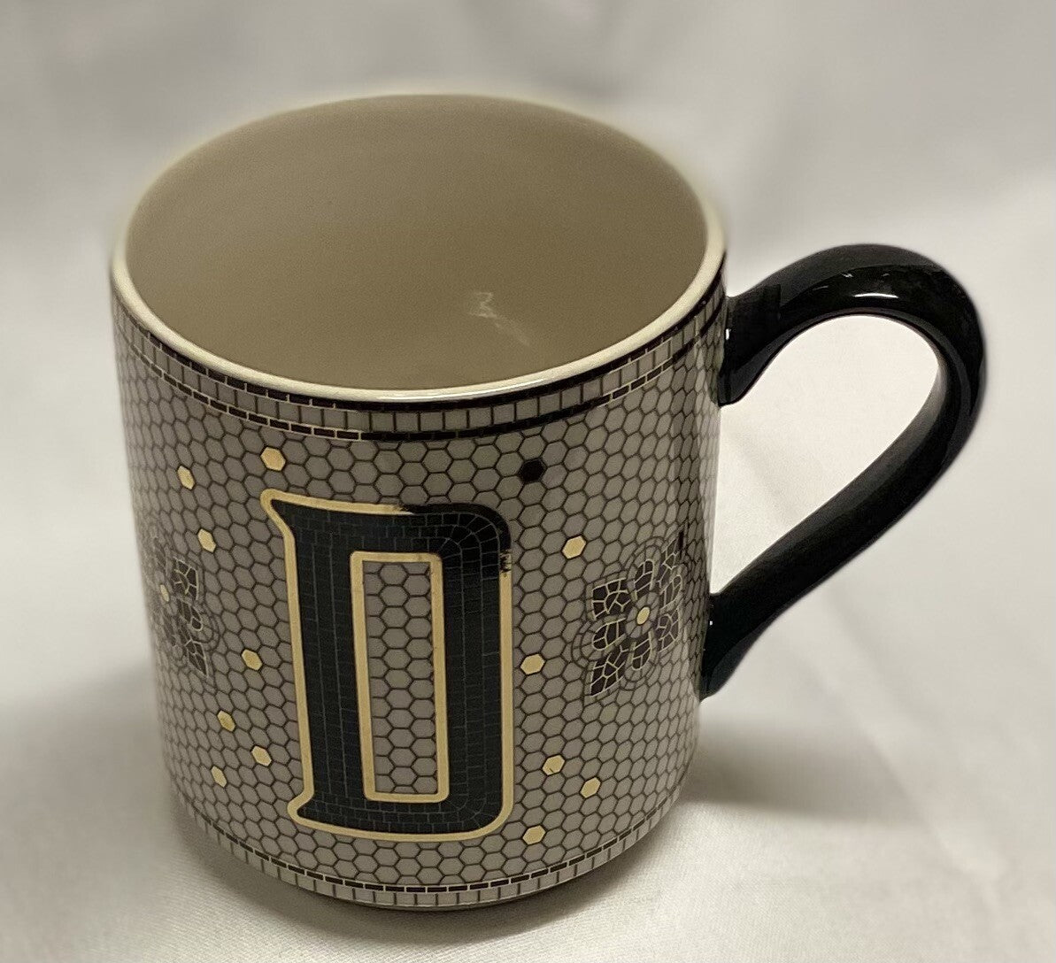 Anthropologie Home Bold Tiled Mug Monogram Bistro Margot Personalized Initial 