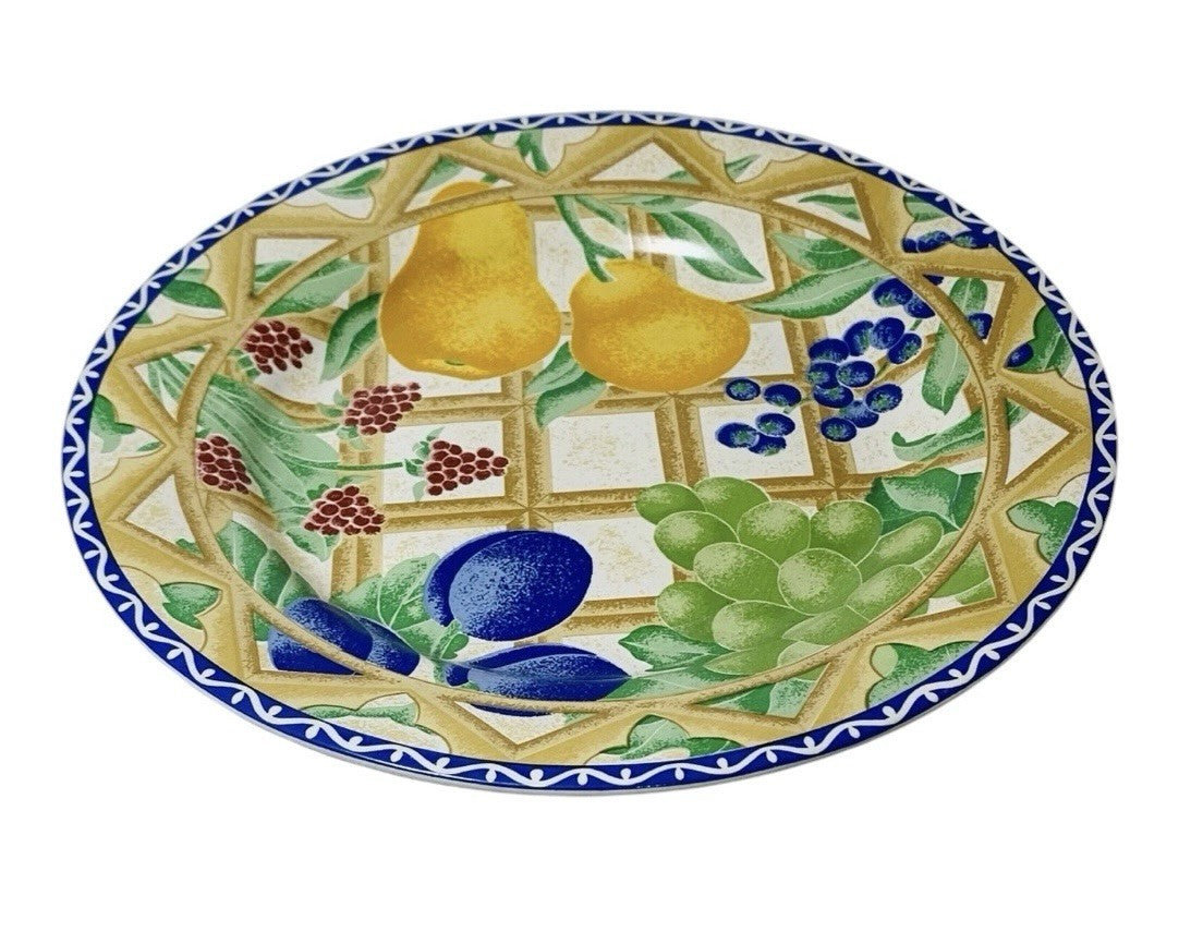 Set of 7 Sango Delight 4869 Salad Dessert Plates Fruit Pattern 7.75” D Stoneware