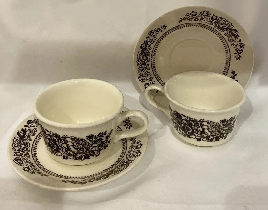 Vintage AUTUMN MIST Royal China Americana 1-Bread 4-Cups 2 Saucers Daisies USA
