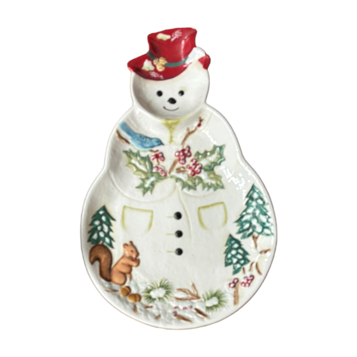 TRACY PORTER Jolly Ol’ Snowy Snowman Platter Chip & Dip Cookies Candies