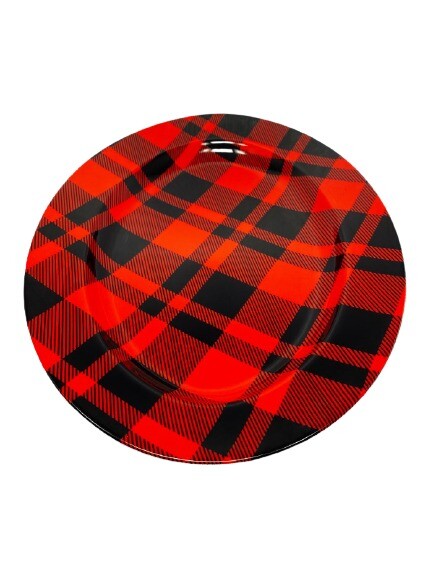 Rare FITZ & FLOYD  Black & Red Plaid Fine Porcelain FF.269 Dinnerware Collection