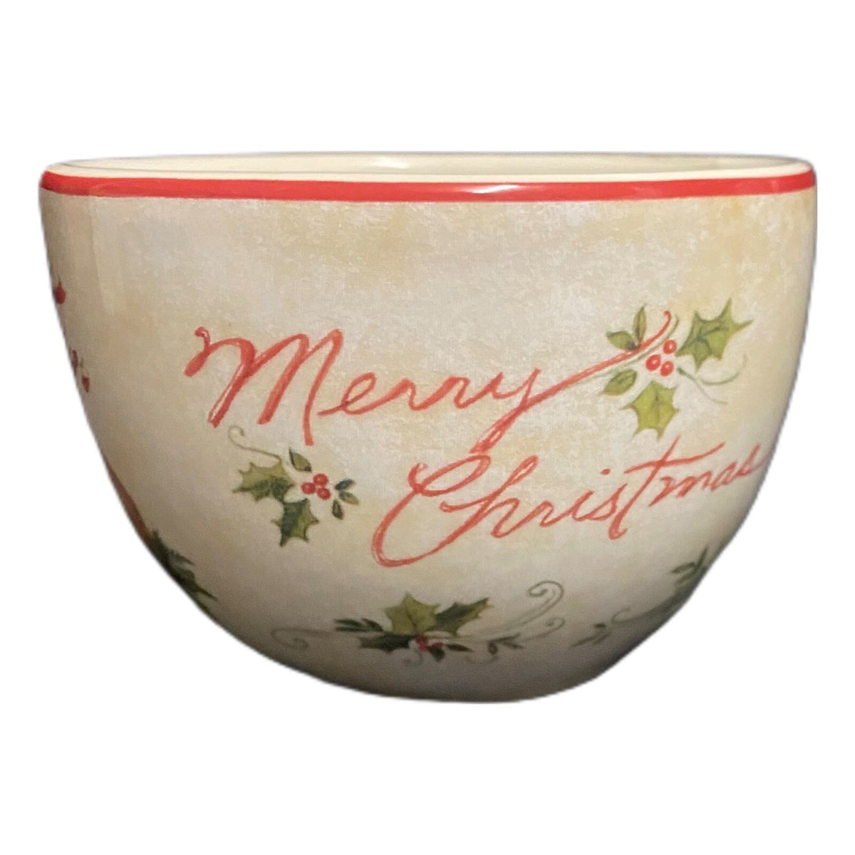 SUSAN WINGET 4-TidBit Bowls Merry Christmas Certified International Fruit Cups