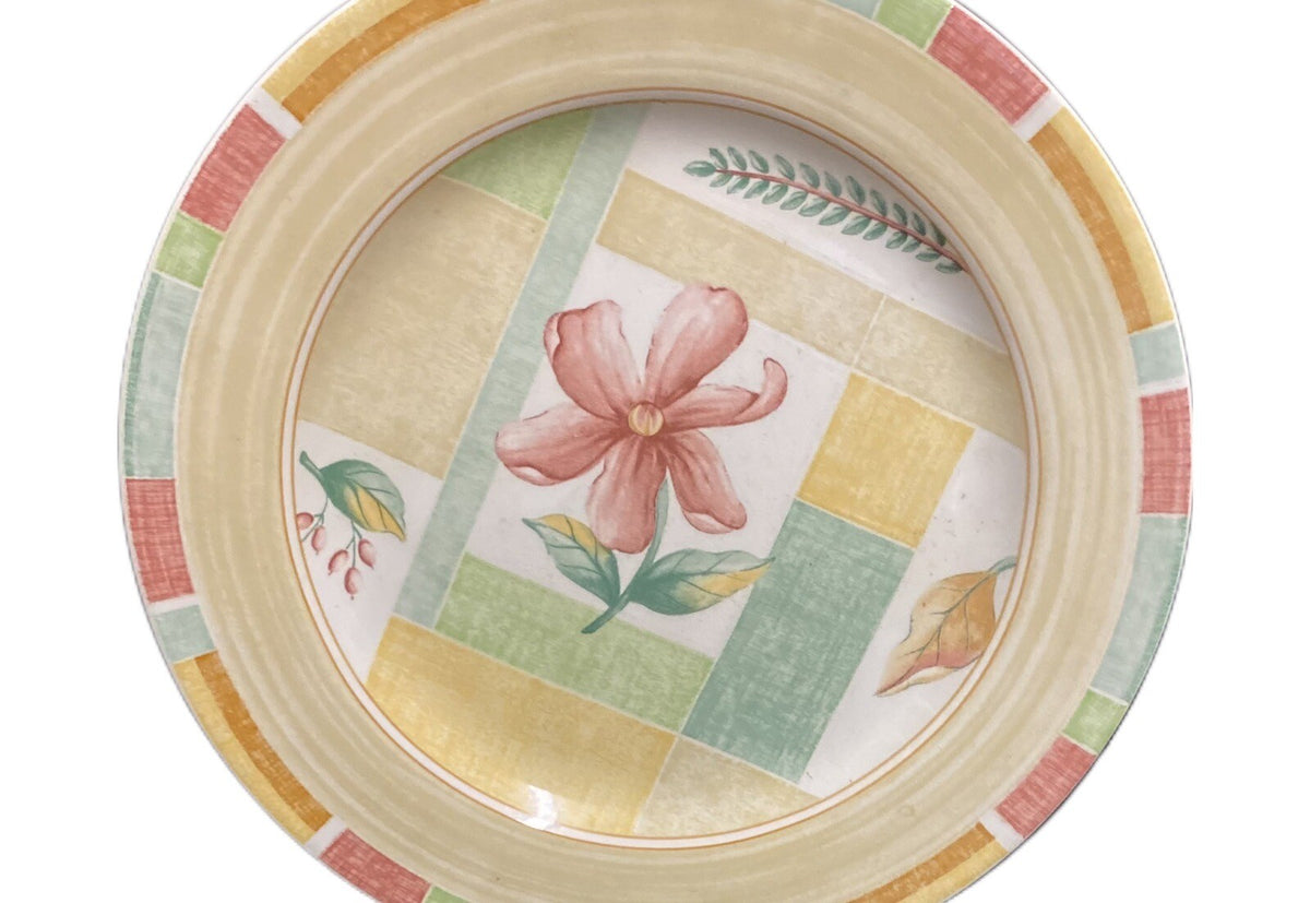Sango GARDEN CAFE 4-Salad Plates Designed By ERICA FRIEDMAN # 3048 Ceramic Dish