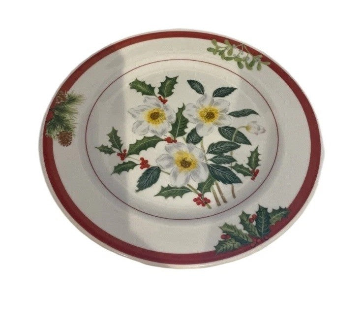 American Atelier Holiday Floral Christmas 16-Piece Stoneware Dinnerware Set
