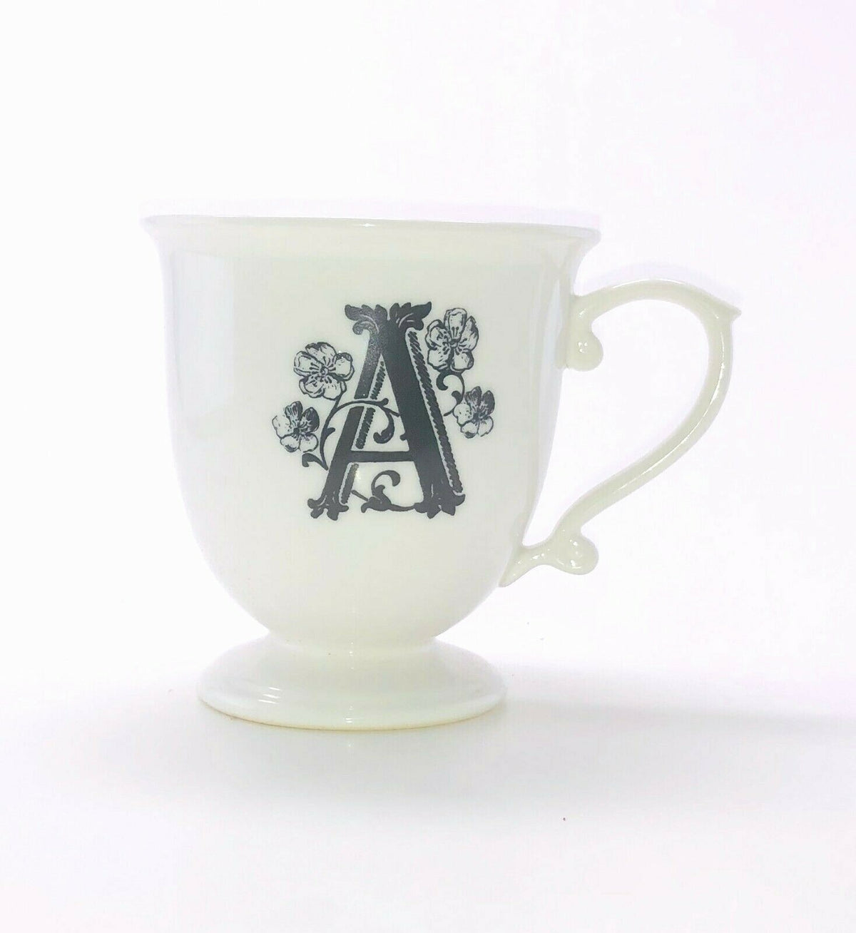 Anthropologie Monogram Pedestal Coffee Mug Personalized Name Cup Initial 