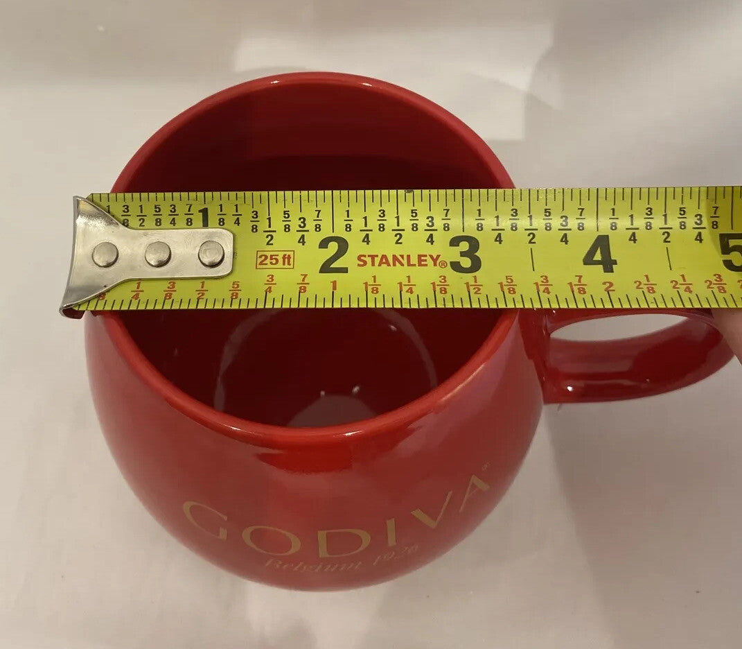 Godiva Belgium 1926 New Bone China Coffee Mug Red Cup Modern Gourmet Foods 16 oz