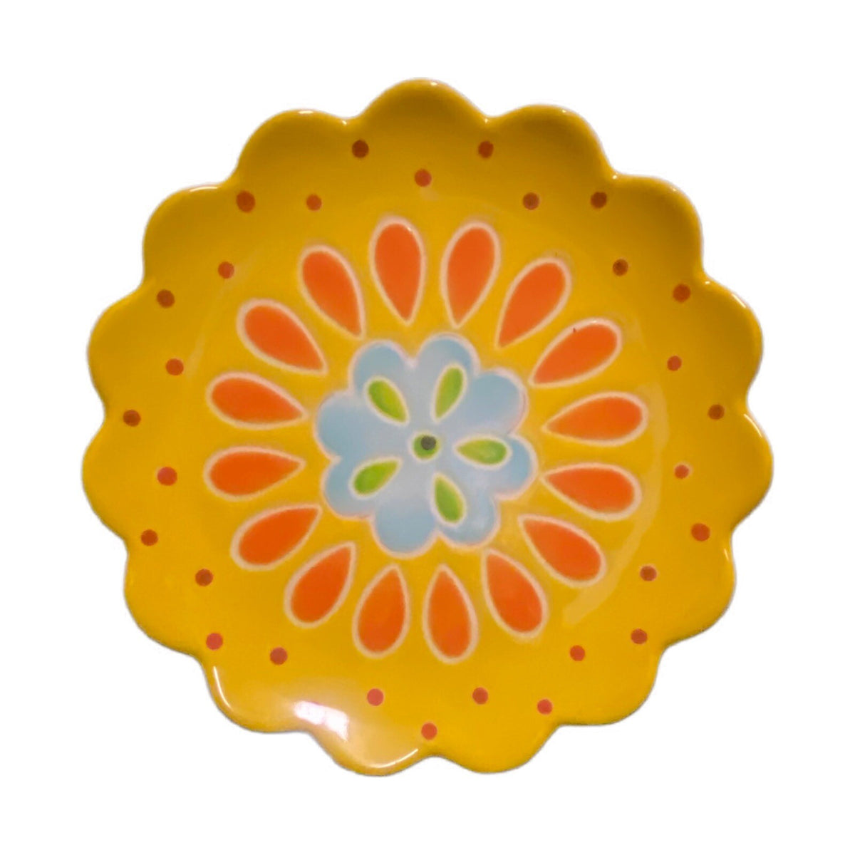 LAURIE GATES  3-Salad Plates Melamine Scalloped Flower Shaped Dessert Dish