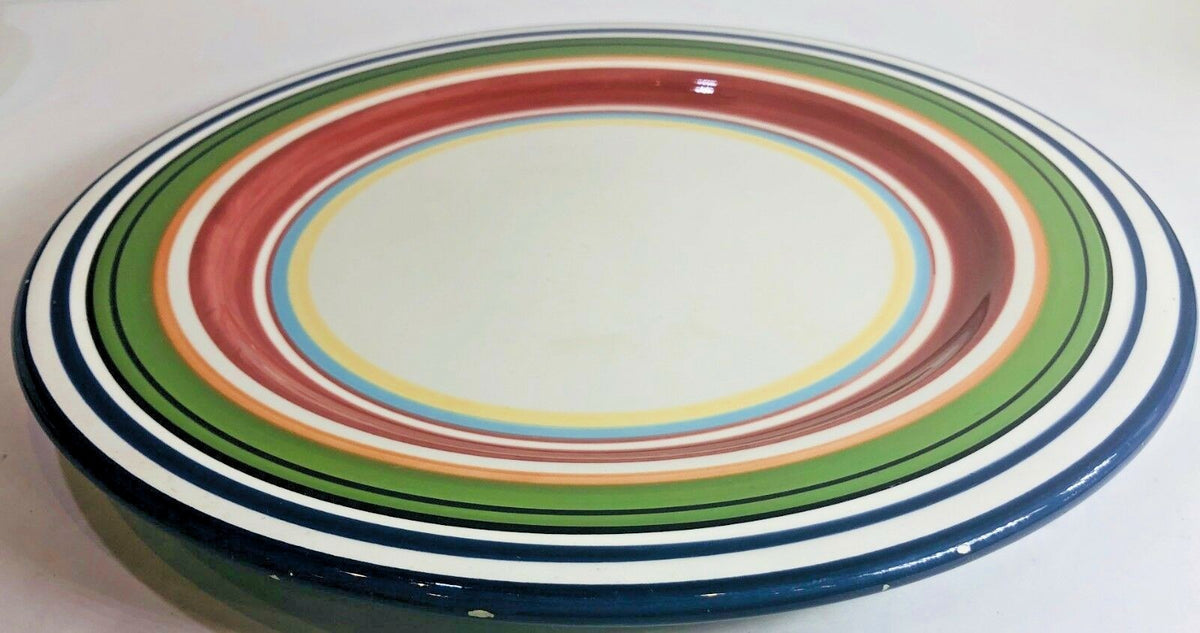 Pottery Barn Dinner Plate ESPADRILLE STRIPE China Large 12 1/2" D