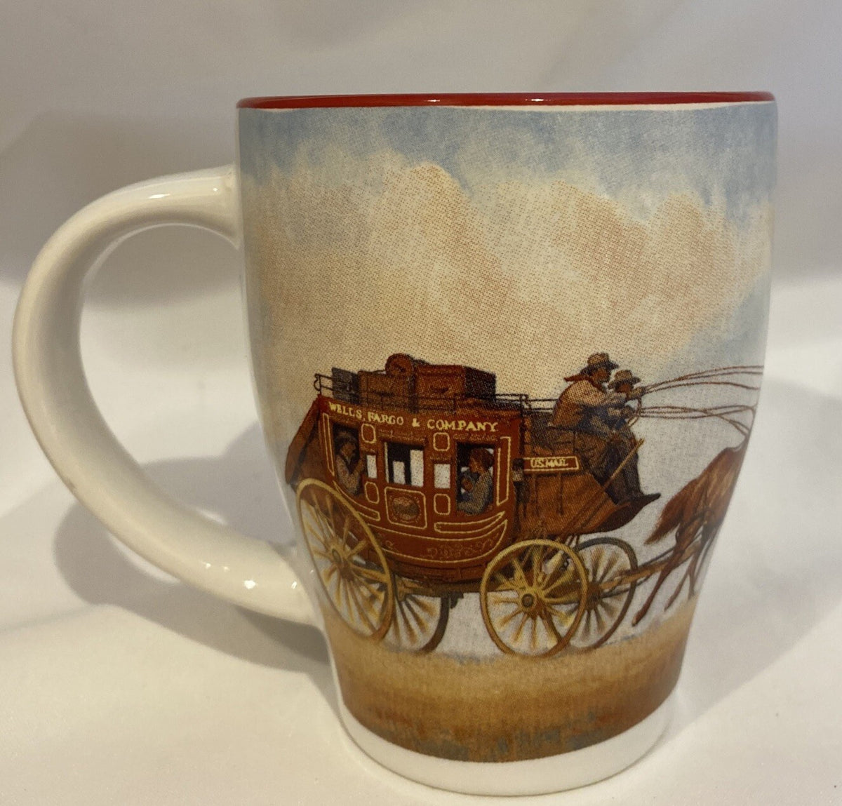 Wells Fargo Bank Stagecoach Coffee Cup John Rush Art 12 oz. Promo Ceramic Mug