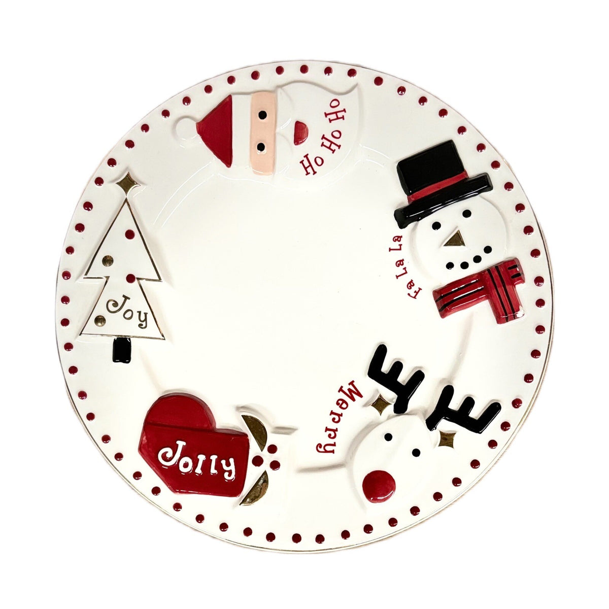 FAO Schwarz 11"D Plate Cookies for Santa Merry Christmas Holiday Dish