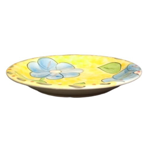 Gibson Houseware SUNRISE Set Of 2 Salad Dessert Plates 7 ¾”D Yellow Blue Flowers