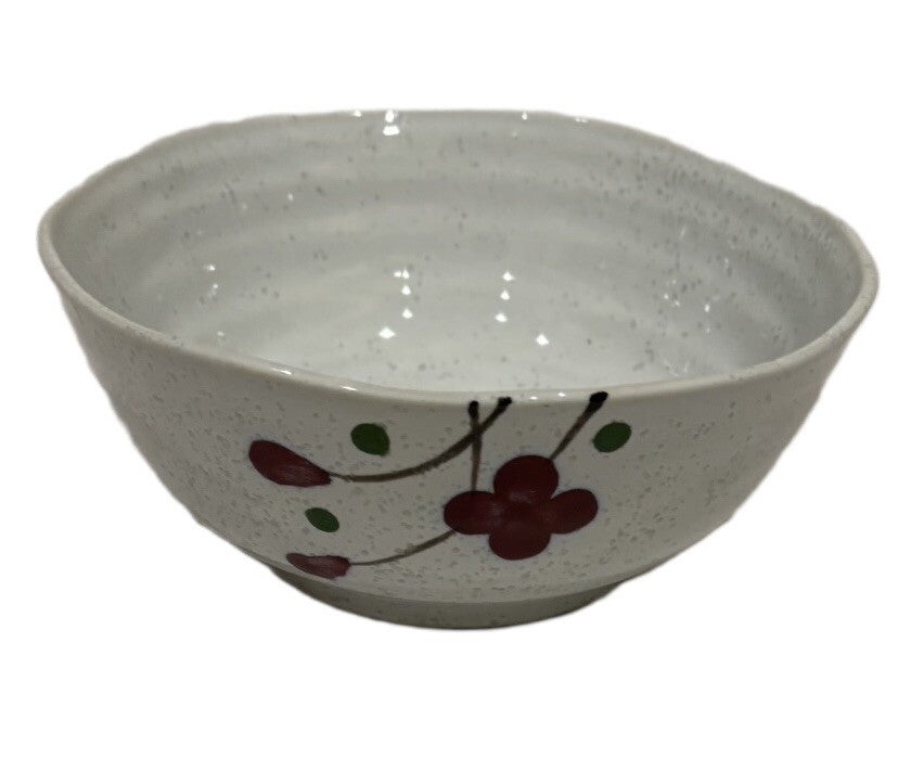 Vintage KoTo 7-Small Bowls Rice Noodle Fruit Cup Ceramic Japan Red Blossom