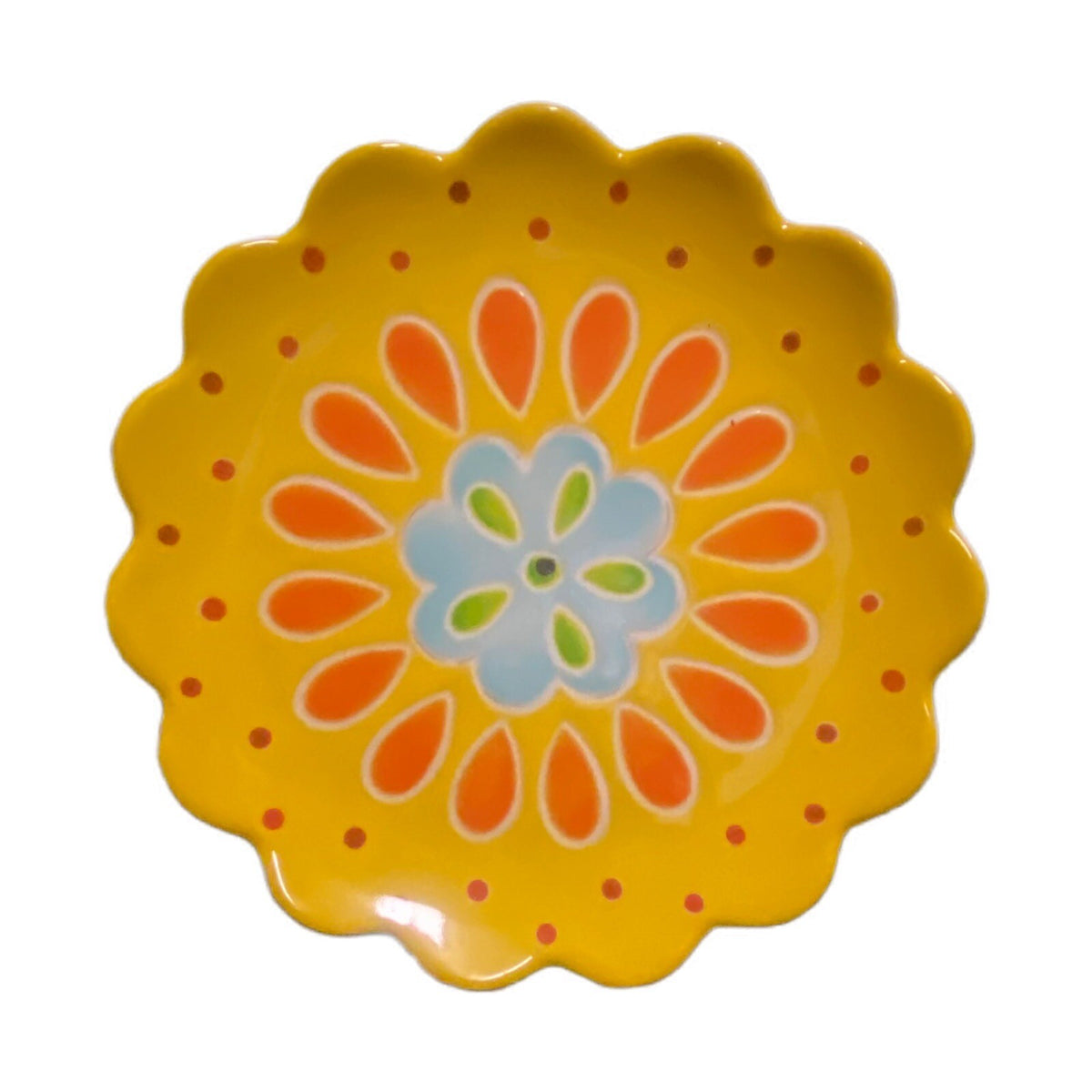 LAURIE GATES  3-Salad Plates Melamine Scalloped Flower Shaped Dessert Dish