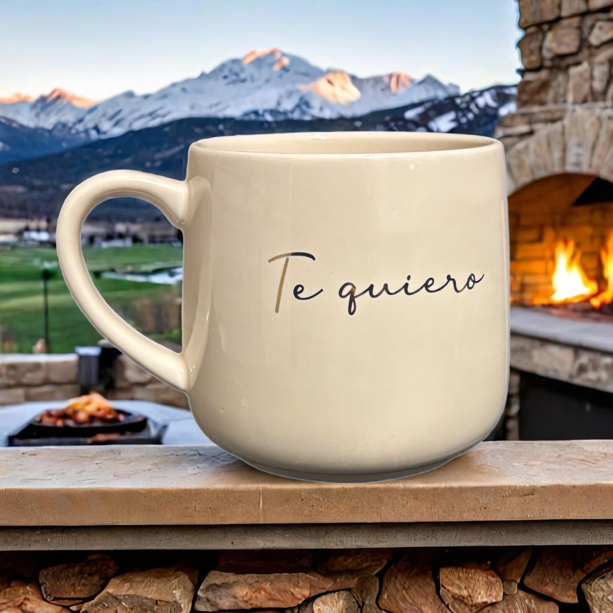 Threshold Te Quiero Mug 13 oz Light Pink Gold Stoneware Coffee Tea Cup Target