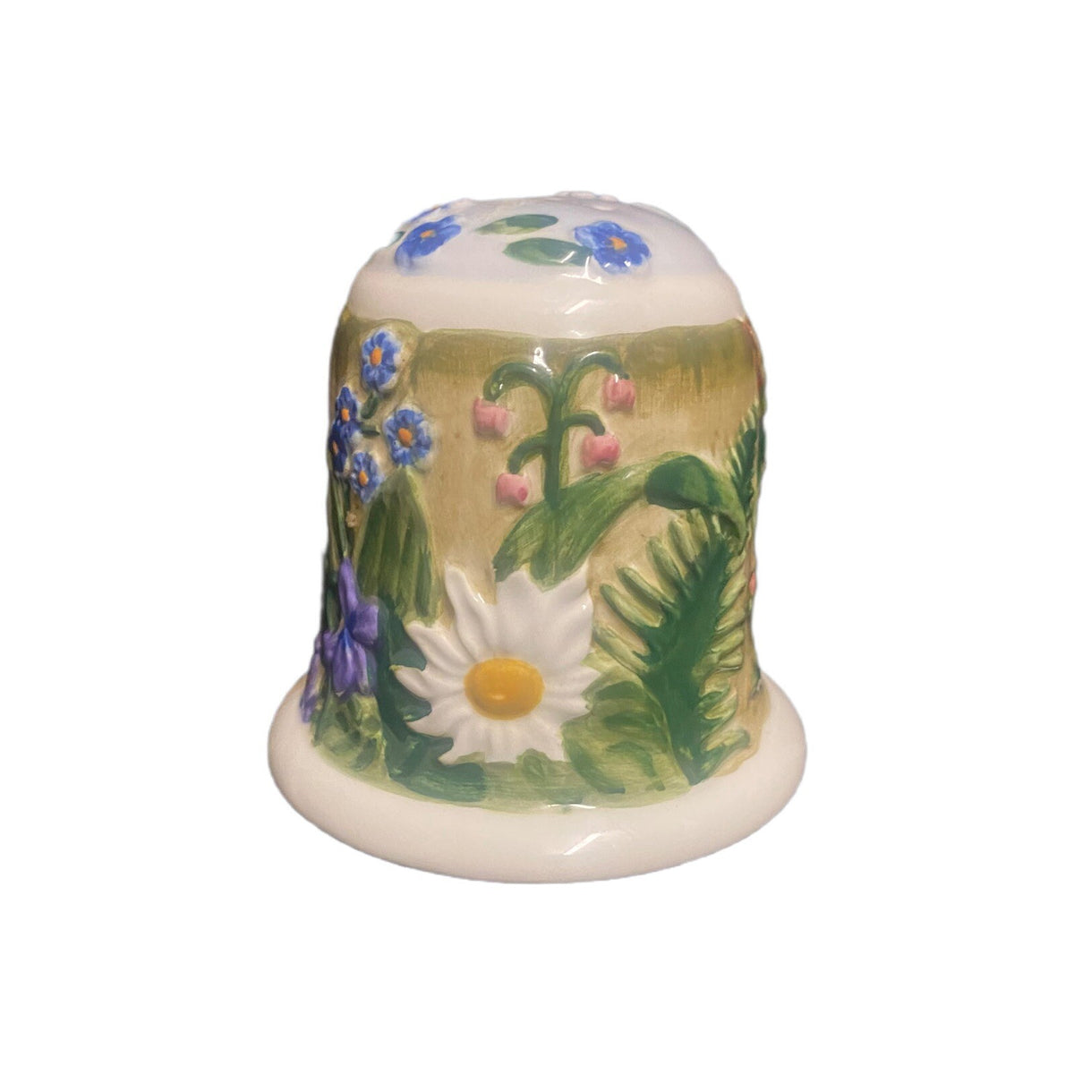 World Market Salt & Pepper Shaker Flowers Butterfly Kitchen Table Accent Ceramic