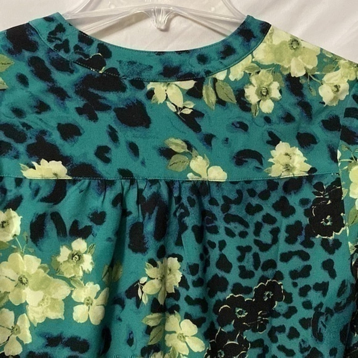 Lemon Way Top Blouse Floral Long Sleeves Sz. S