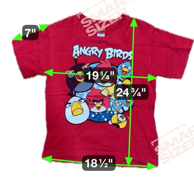 Angry Birds Boys Youth Red Graphic T-Shirt Size 14/16 Short Sleeve Cartoon Tee