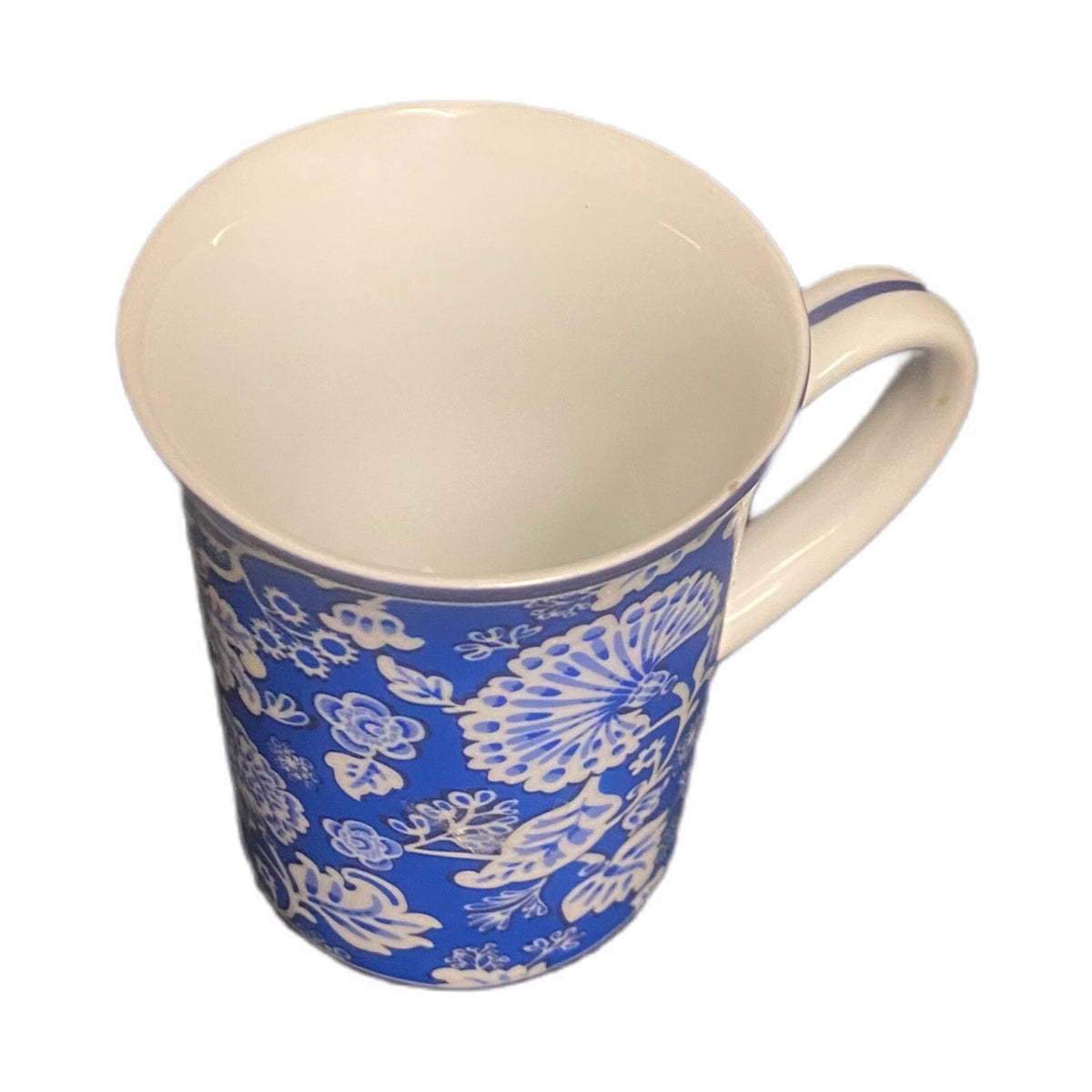 Vera Bradley BLUE LAGOON Mug (N0 Lid)  8 oz Coffee Tea Cup White Blue Floral