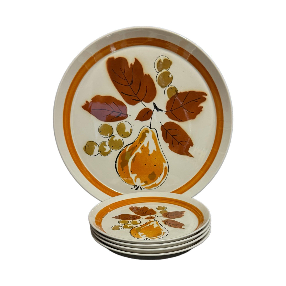 Mikasa Duplex Harvest Ben Seibel Set 12.75” Chop Plate & 4 Salad Plates 8”Japan