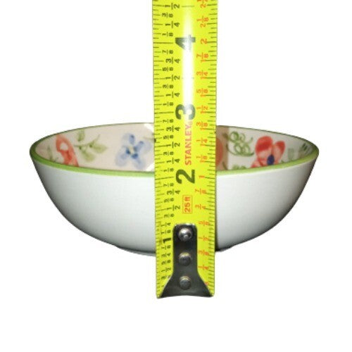 Gibson Designs BOUNTIFUL Coupe Cereal Bowl 6” D Yellow Blue Circle Floral Fruit