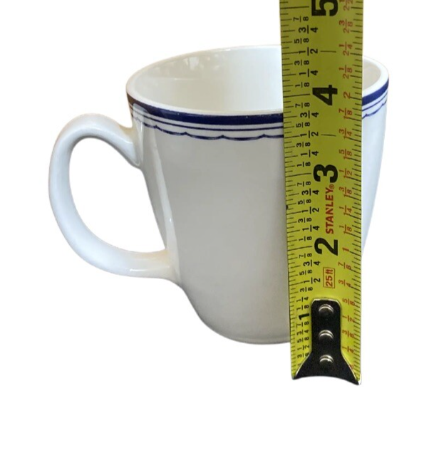 Culinary Arts Bon Appetit Mug Blue White Coffee Cup The Art of Entertaining 14oz