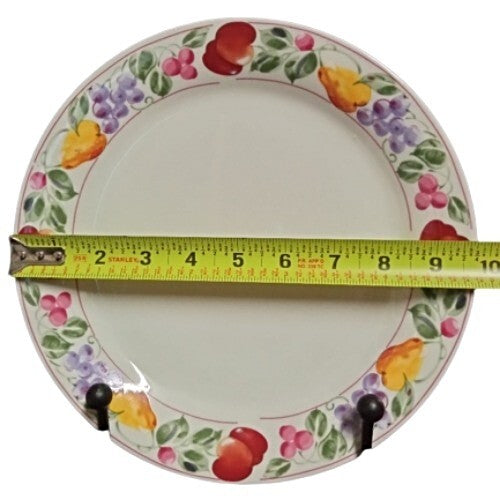 Gibson Designs COUNTRY ORCHARD Dinner Plate 9 ¾” D Fruit Rim
