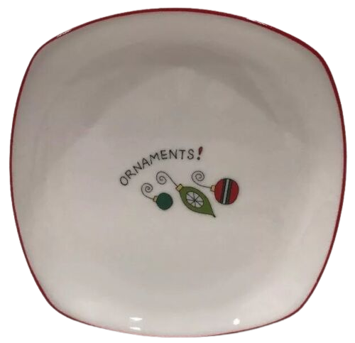Fitz & Floyd Essentials Merry Christmas Set of 4 Canapé/Dessert Plates 