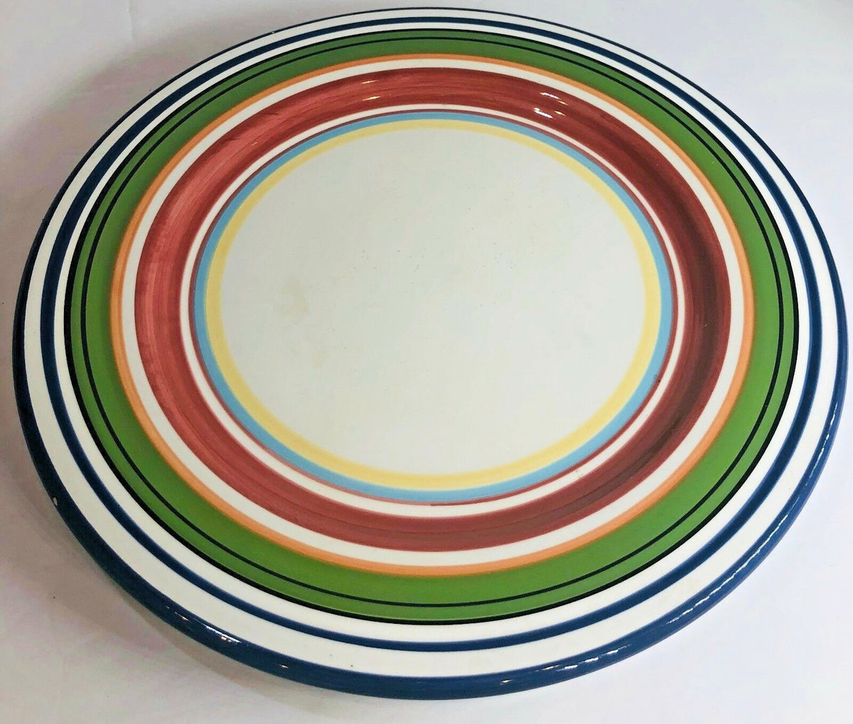 Pottery Barn Dinner Plate ESPADRILLE STRIPE China Large 12 1/2" D